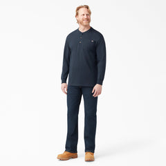 "Heavyweight Long Sleeve Henley T-Shirt"