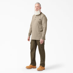 "Heavyweight Long Sleeve Henley T-Shirt"