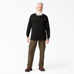 "Heavyweight Long Sleeve Henley T-Shirt"