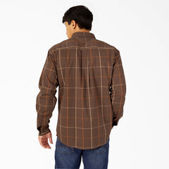 "FLEX Relaxed Fit Long Sleeve Plaid Shirt"