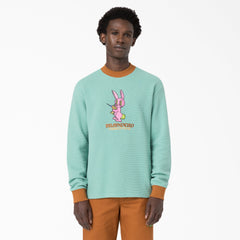 "Brain Dead Embroidered Waffle Knit Sweater"
