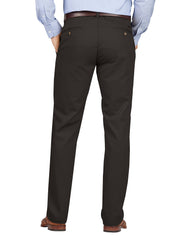 "Slim Fit Tapered Leg Flat Front Khaki Pants"