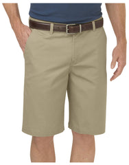 "Dickies KHAKI 10"" Regular Fit Flat Front Shorts"