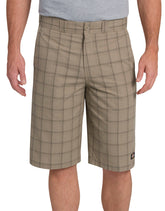 "13"" Regular Fit Multi-Use Pocket Plaid Shorts"