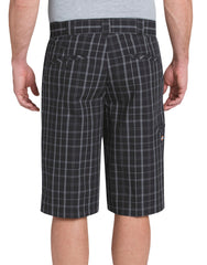 "13"" Regular Fit Multi-Use Pocket Plaid Shorts"