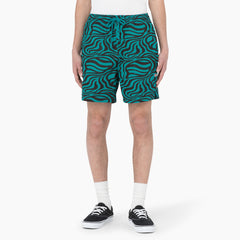 "Zebra Print Modern Fit Drawstring Shorts, 6"""