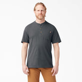 "Heavyweight Short Sleeve Henley T-Shirt"