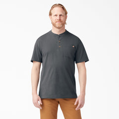 "Heavyweight Short Sleeve Henley T-Shirt"