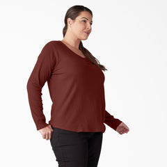 "Women's Plus Henley Long Sleeve Shirt"