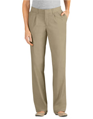 "Women's Relaxed Fit Straight Leg Pleated Front Pants"
