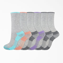 "Women's Moisture Control Crew Socks, Size 6-9, 6-Pack"