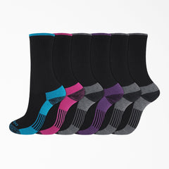 "Women's Moisture Control Crew Socks, Size 6-9, 6-Pack"
