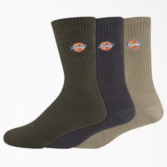 "Dickies Embroidered Crew Socks, Size 6-12, 3-Pack"