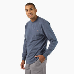 "Heavyweight Heathered Long Sleeve Pocket T-Shirt"