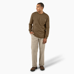 "Heavyweight Heathered Long Sleeve Pocket T-Shirt"