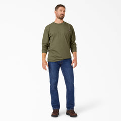 "Heavyweight Heathered Long Sleeve Pocket T-Shirt"
