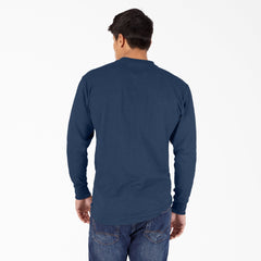 "Heavyweight Heathered Long Sleeve Henley T-Shirt"
