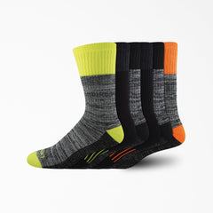 "Moisture Control Crew Work Socks, Size 6-12, 6-Pack"