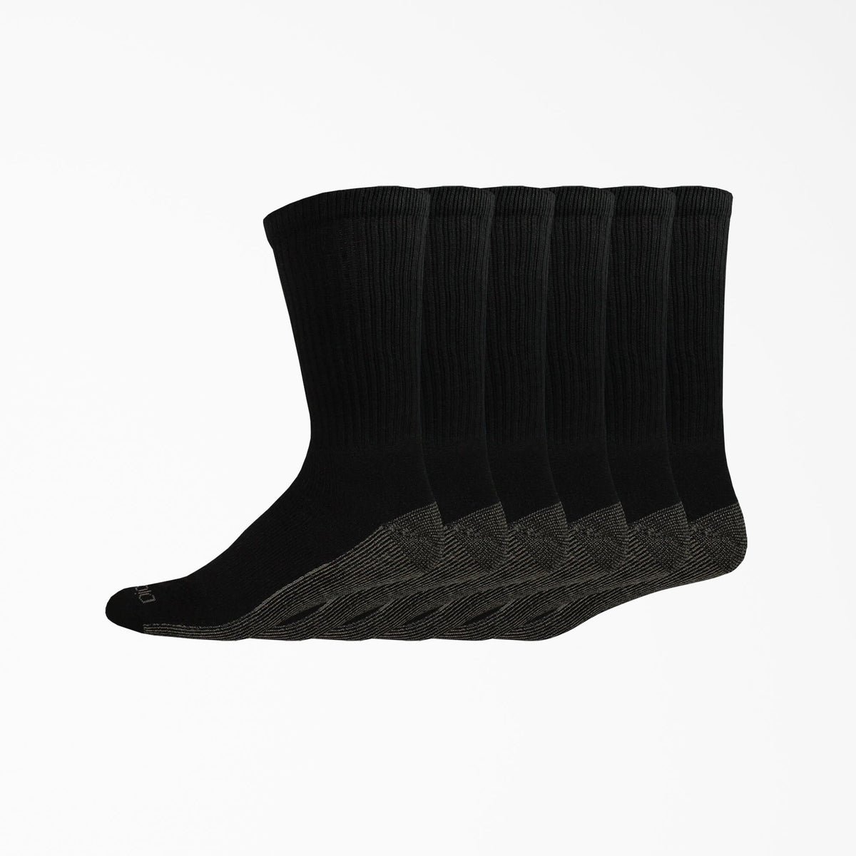 "Moisture Control Crew Work Socks, Size 6-12, 6-Pack"