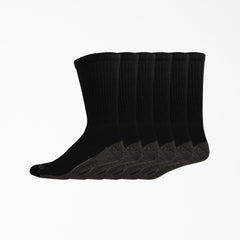 "Moisture Control Crew Work Socks, Size 6-12, 6-Pack"