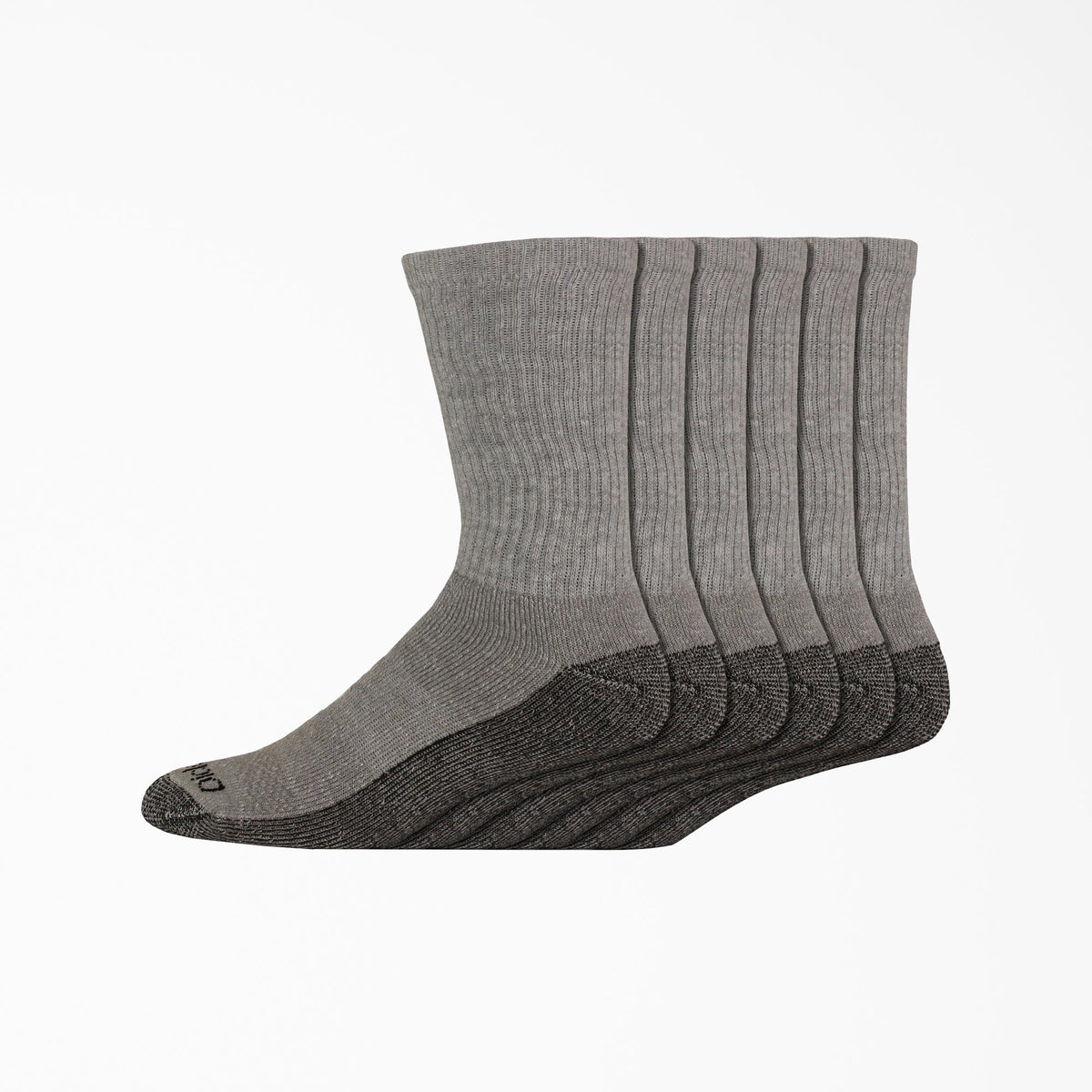 "Moisture Control Crew Work Socks, Size 6-12, 6-Pack"