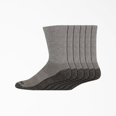 "Moisture Control Crew Work Socks, Size 6-12, 6-Pack"