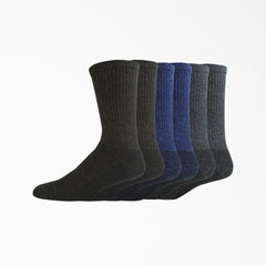 "Moisture Control Crew Work Socks, Size 6-12, 6-Pack"