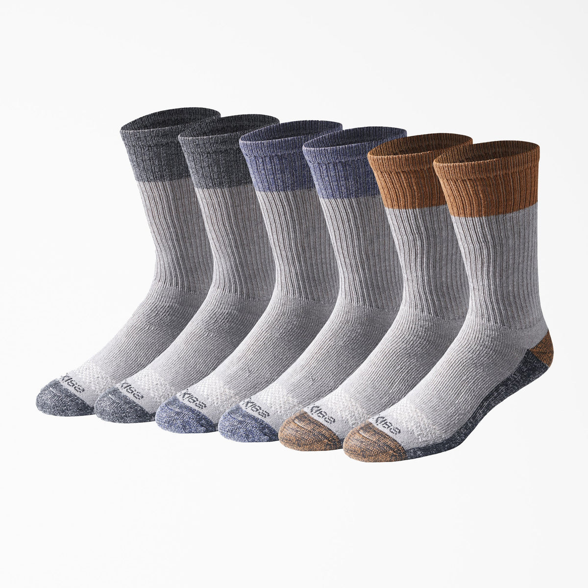 "Moisture Control Crew Work Socks, Size 6-12, 6-Pack"