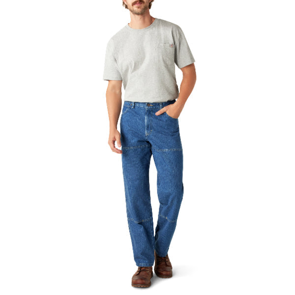 "Relaxed Fit Double Knee Jeans"
