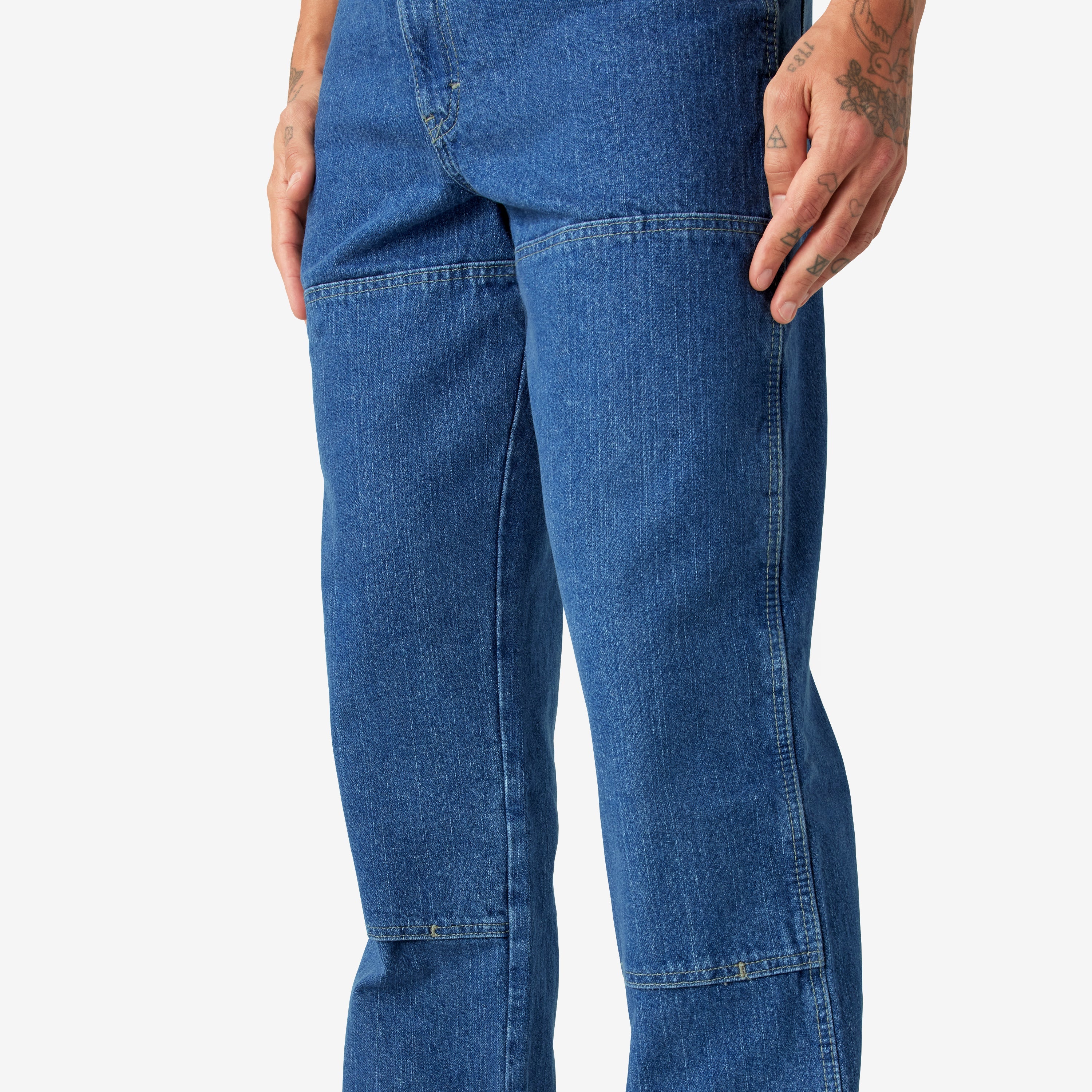 "Relaxed Fit Double Knee Jeans"