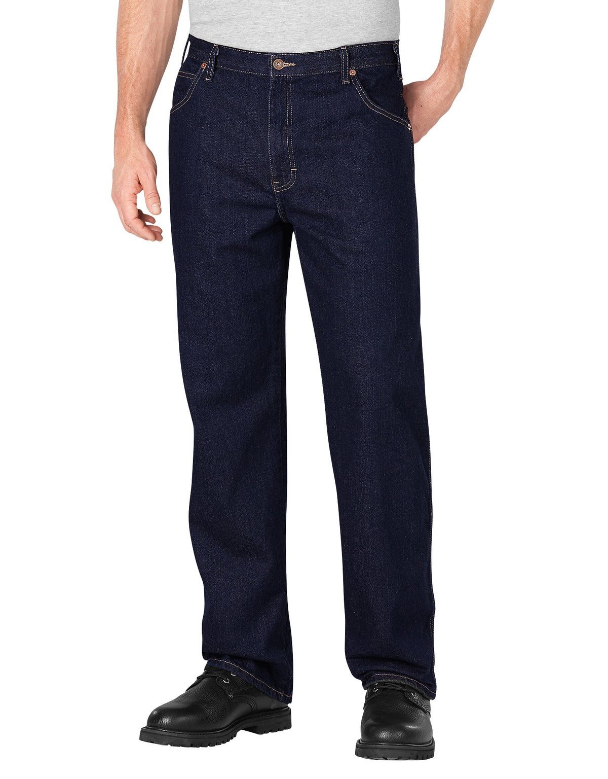 "Loose Fit Straight Leg Denim Jeans"