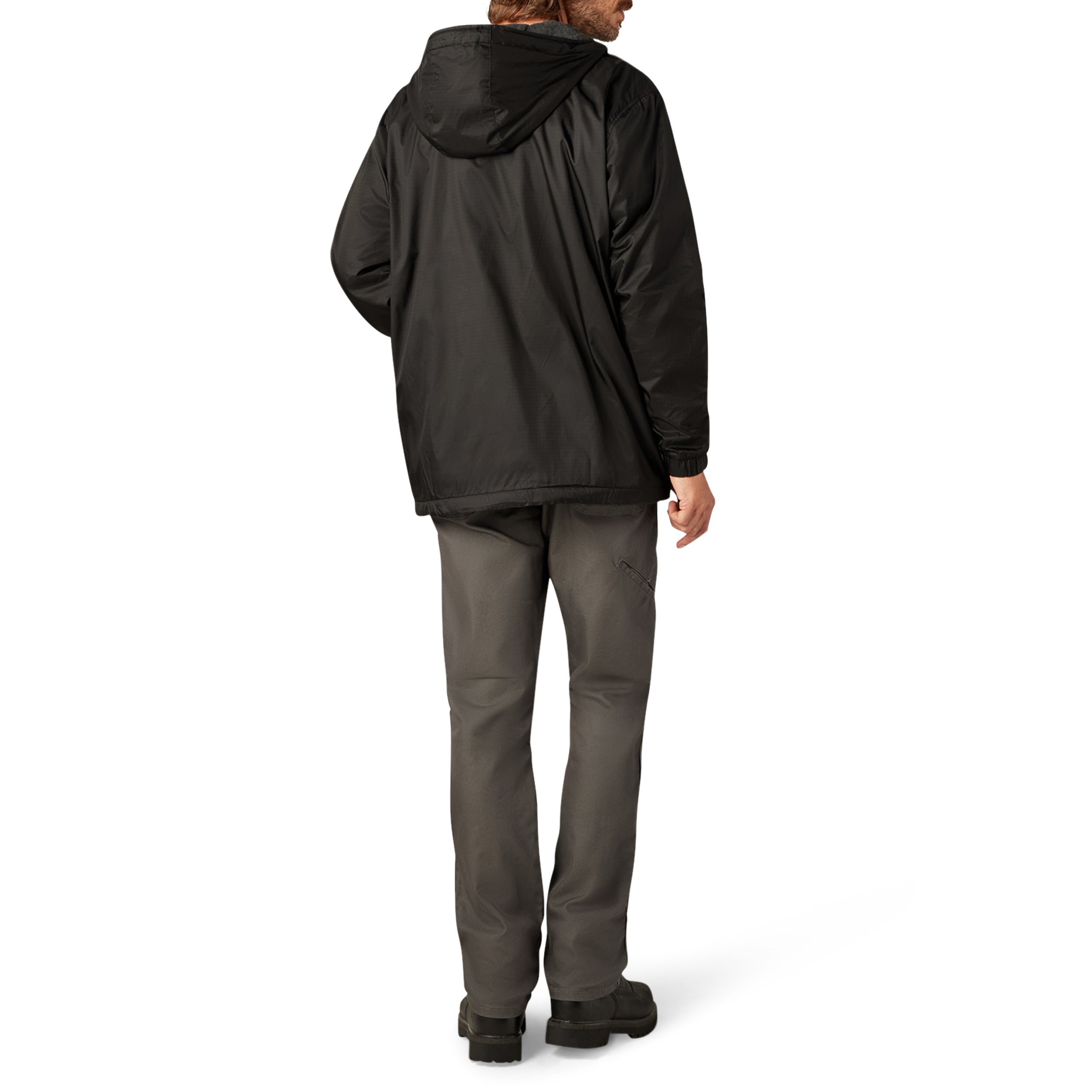 "Fleece Lined Nylon Hooded Jacket"