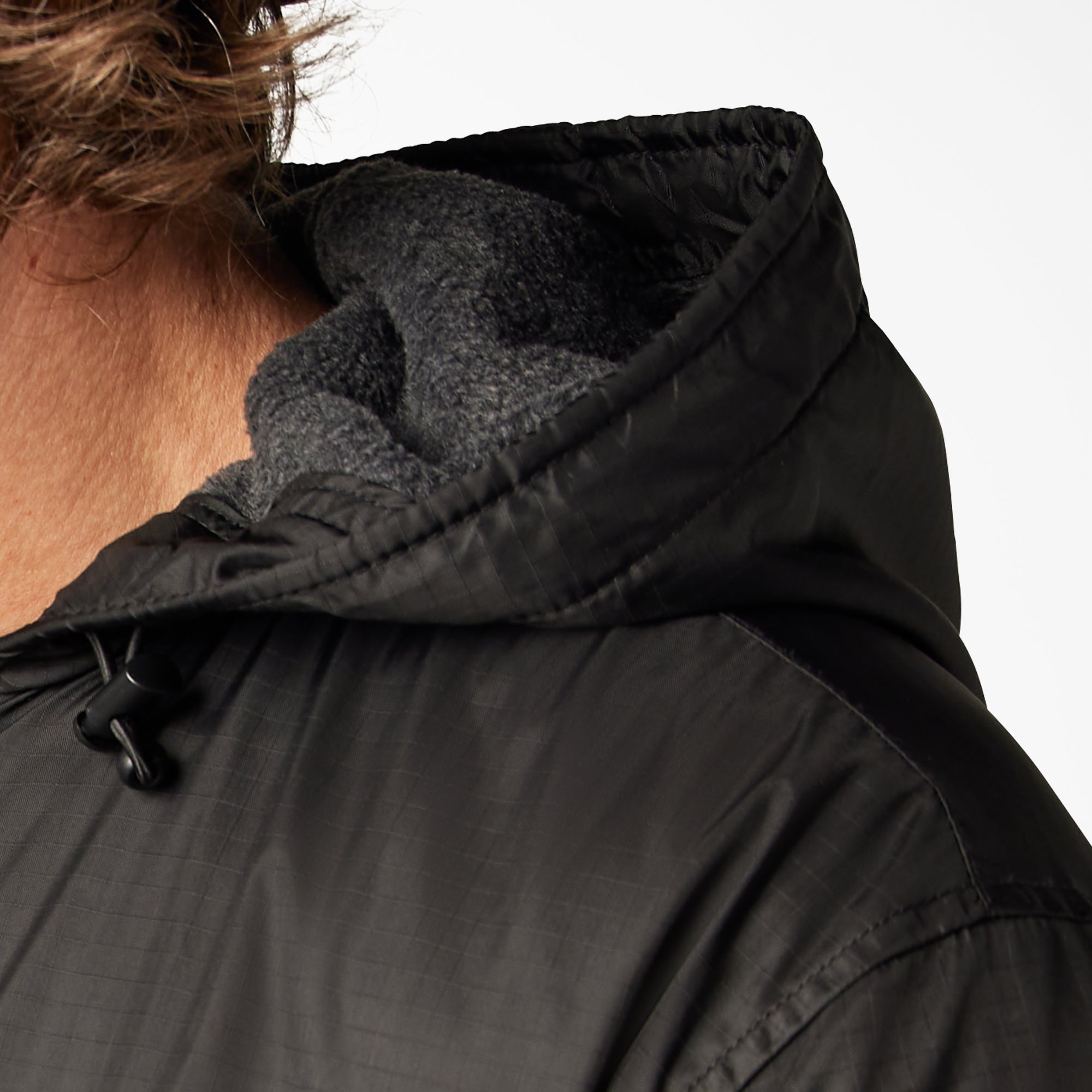 "Fleece Lined Nylon Hooded Jacket"