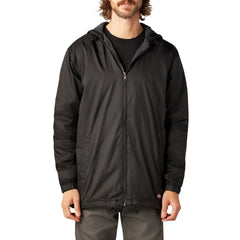 "Fleece Lined Nylon Hooded Jacket"