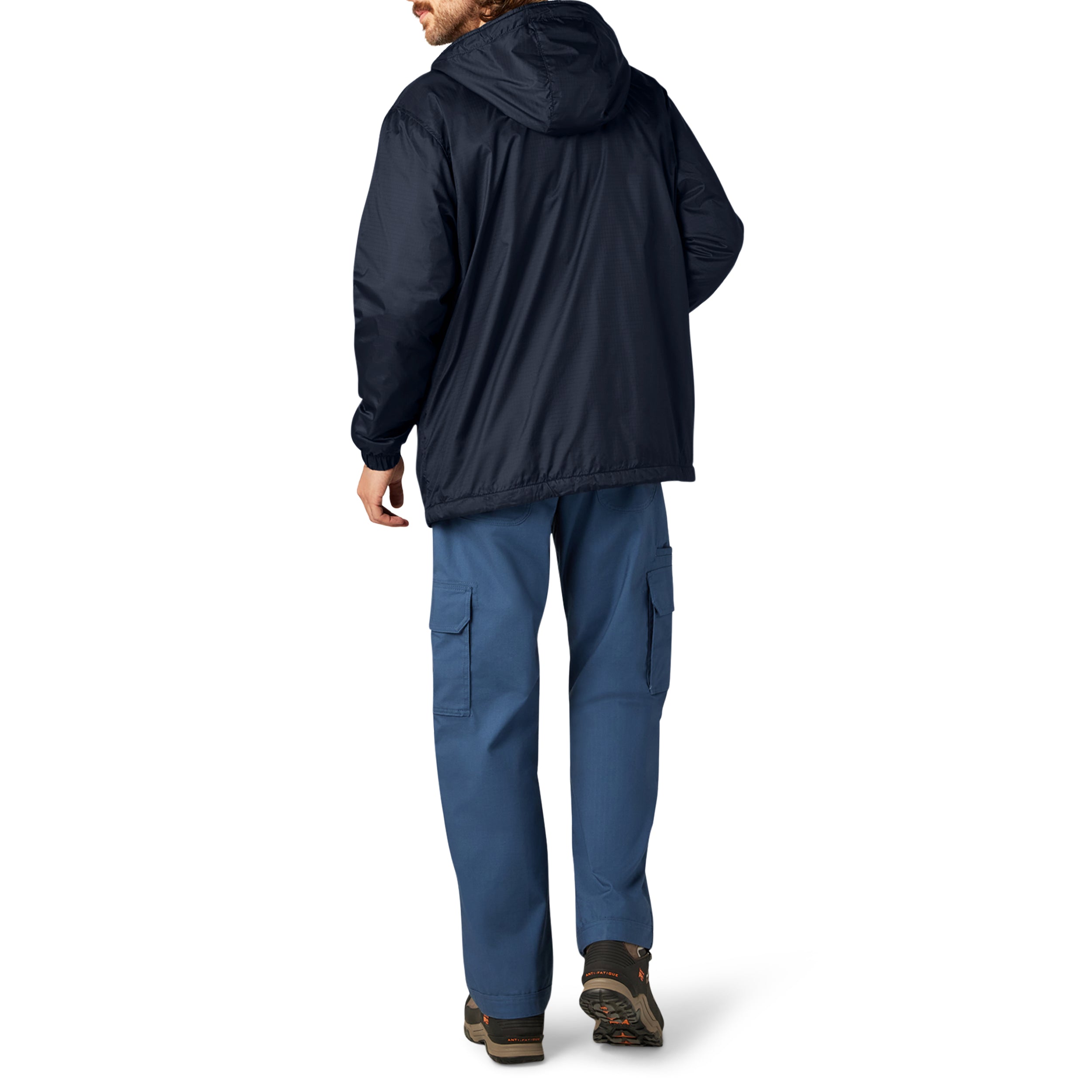 "Fleece Lined Nylon Hooded Jacket"