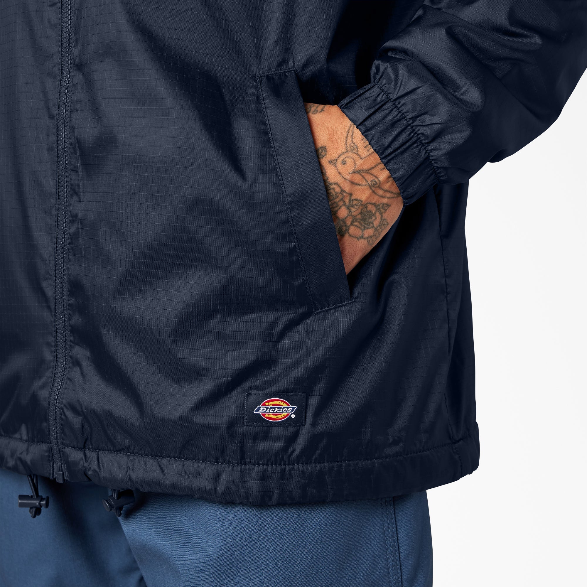 "Fleece Lined Nylon Hooded Jacket"