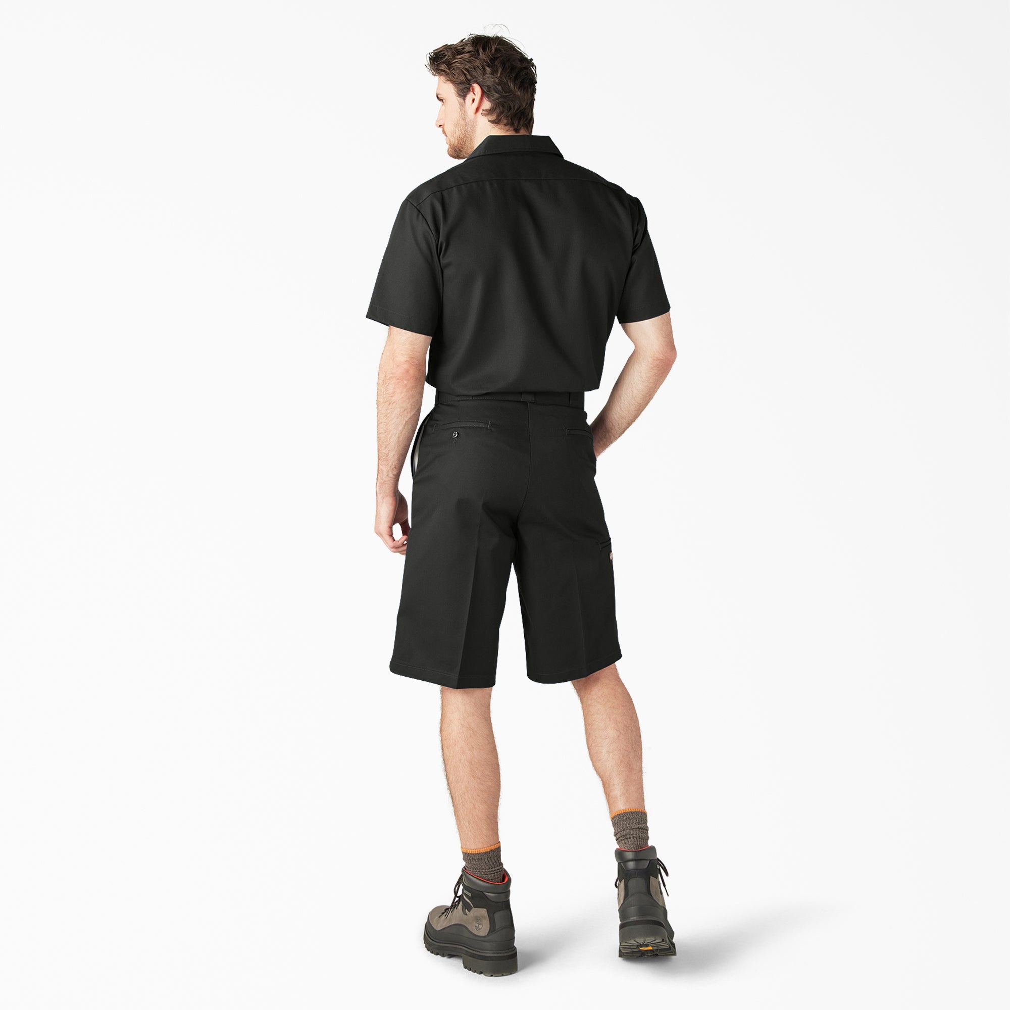"Loose Fit Flat Front Work Shorts, 13"""