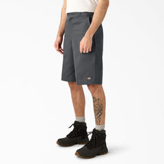 "Loose Fit Flat Front Work Shorts, 13"""