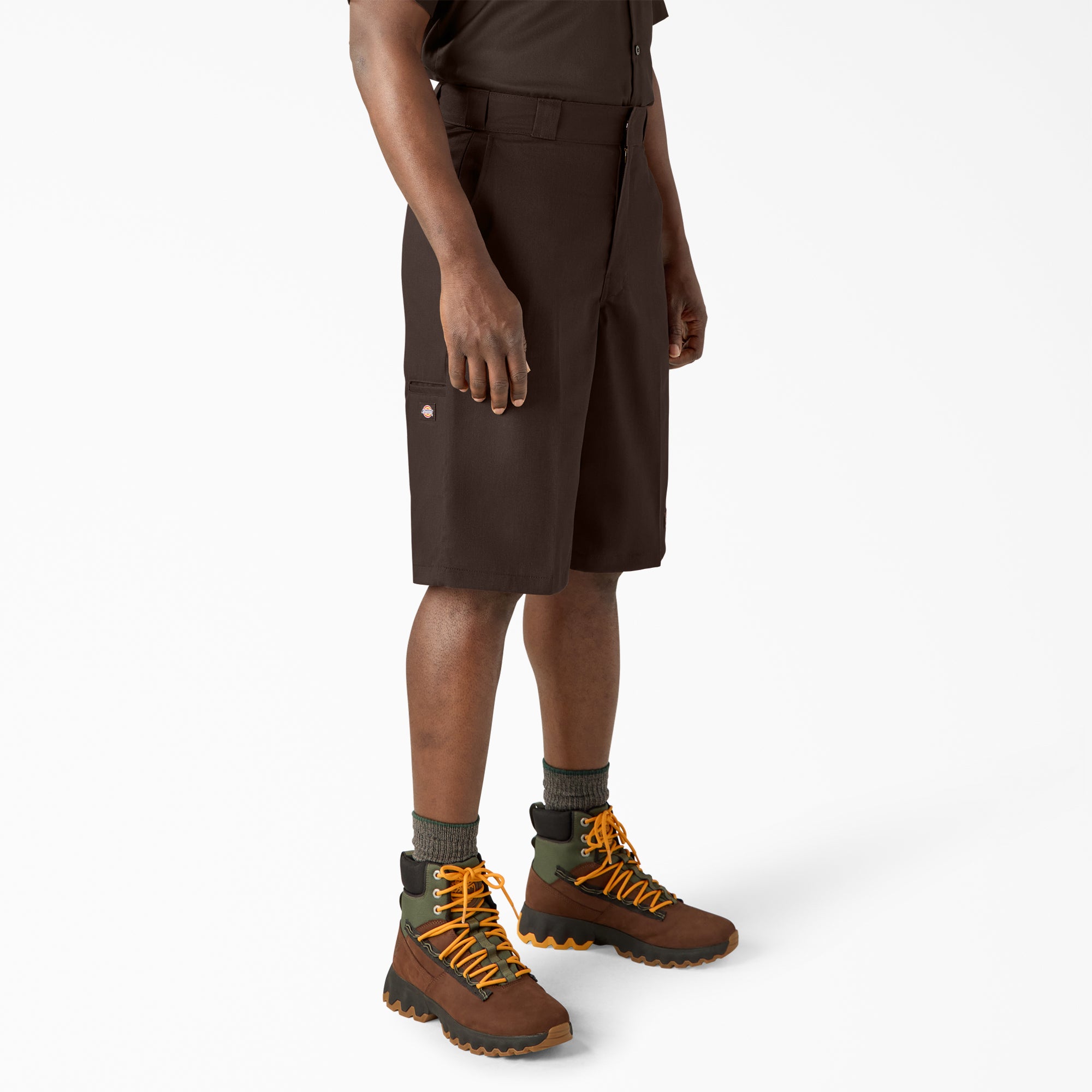 "Loose Fit Flat Front Work Shorts, 13"""