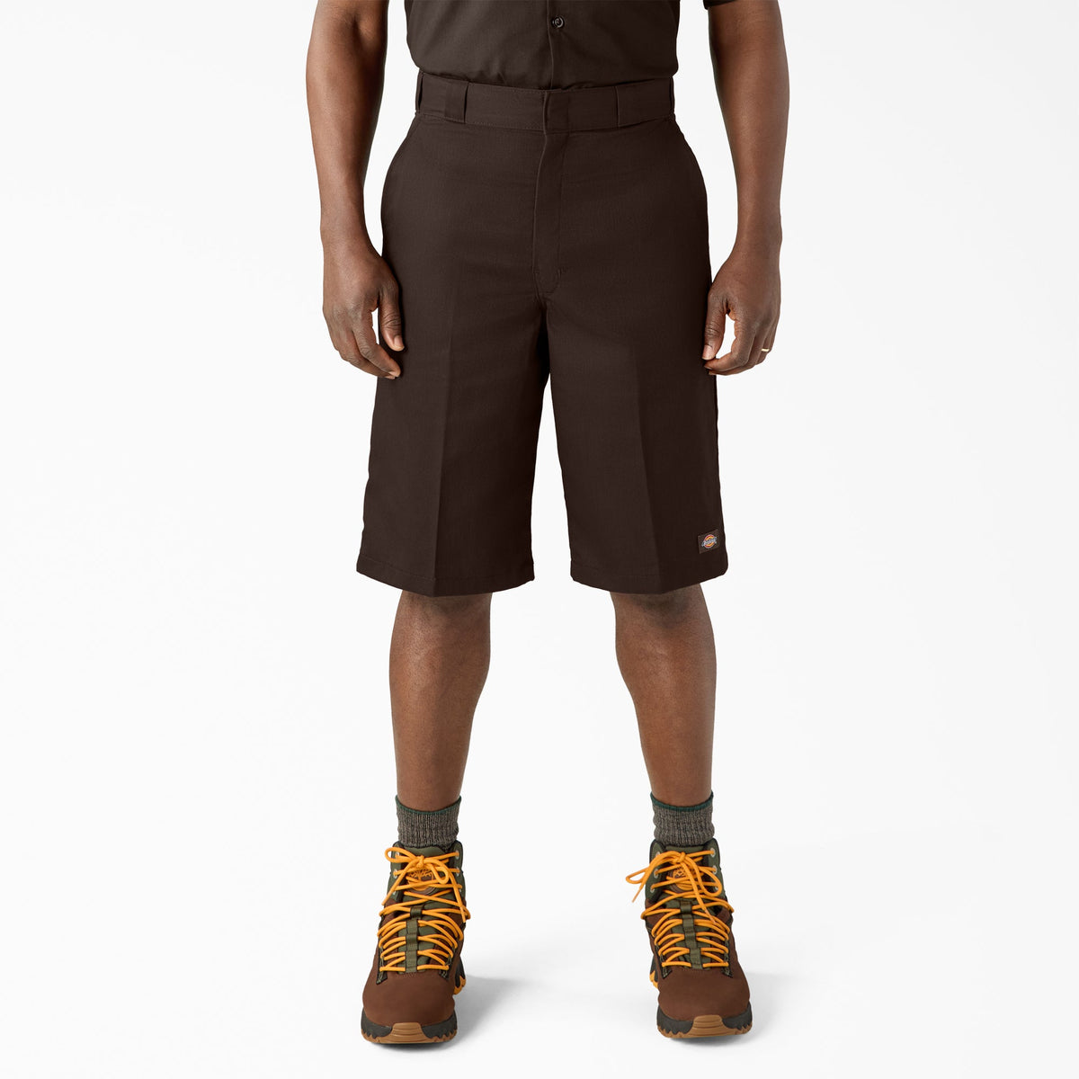 "Loose Fit Flat Front Work Shorts, 13"""
