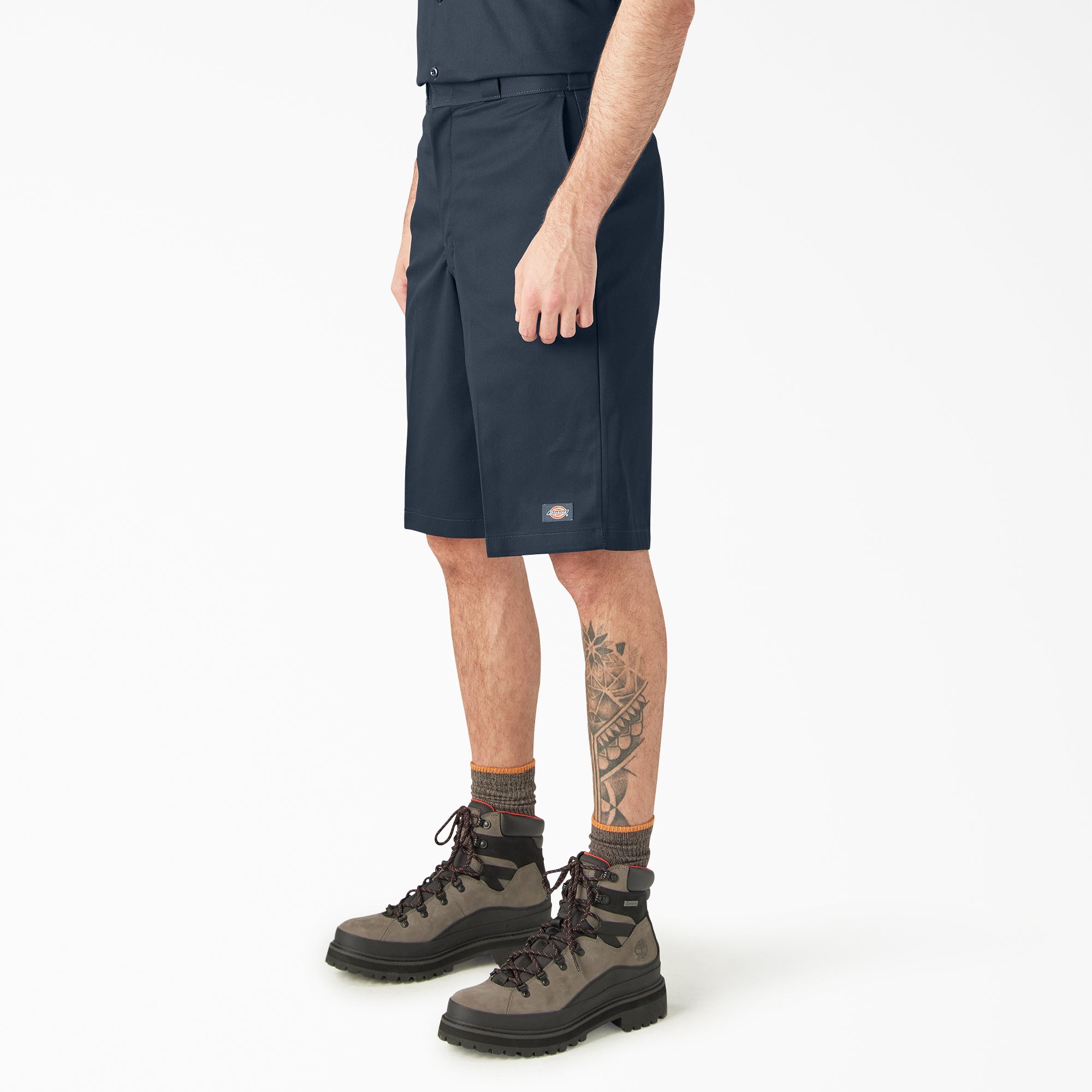 "Loose Fit Flat Front Work Shorts, 13"""