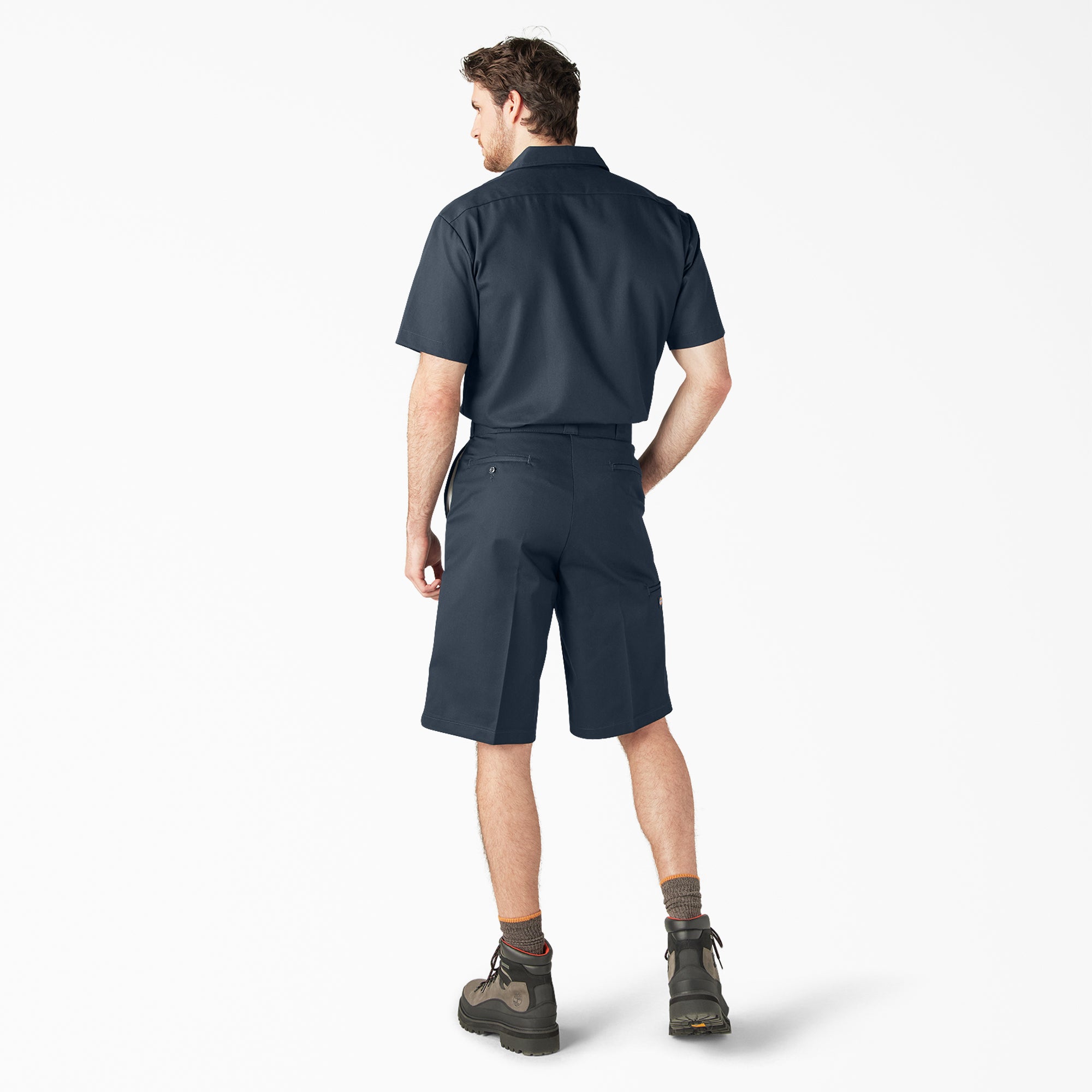 "Loose Fit Flat Front Work Shorts, 13"""