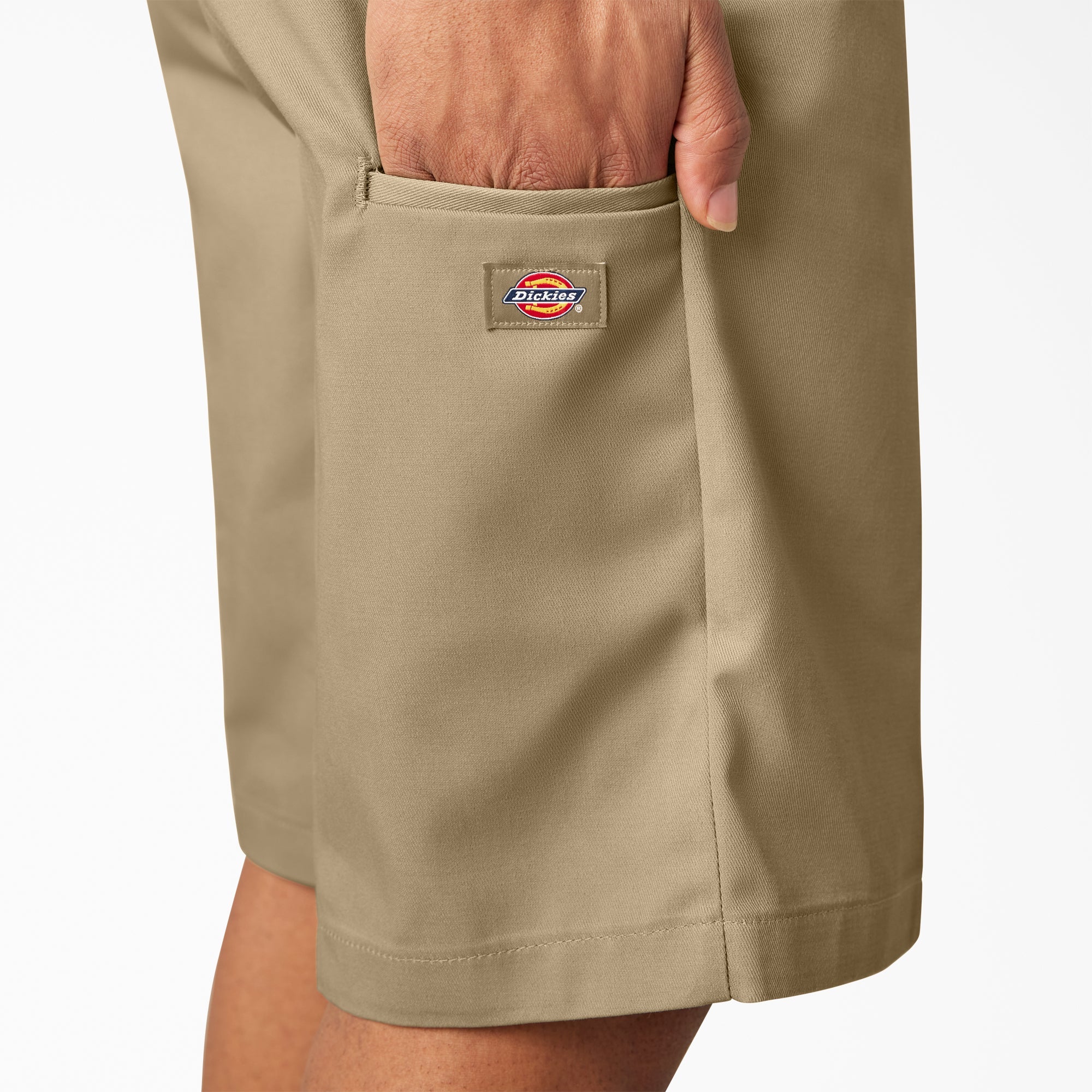 "Loose Fit Flat Front Work Shorts, 13"""