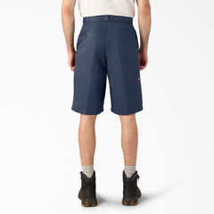 "Loose Fit Flat Front Work Shorts, 13"""