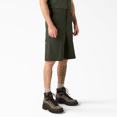 "Loose Fit Flat Front Work Shorts, 13"""