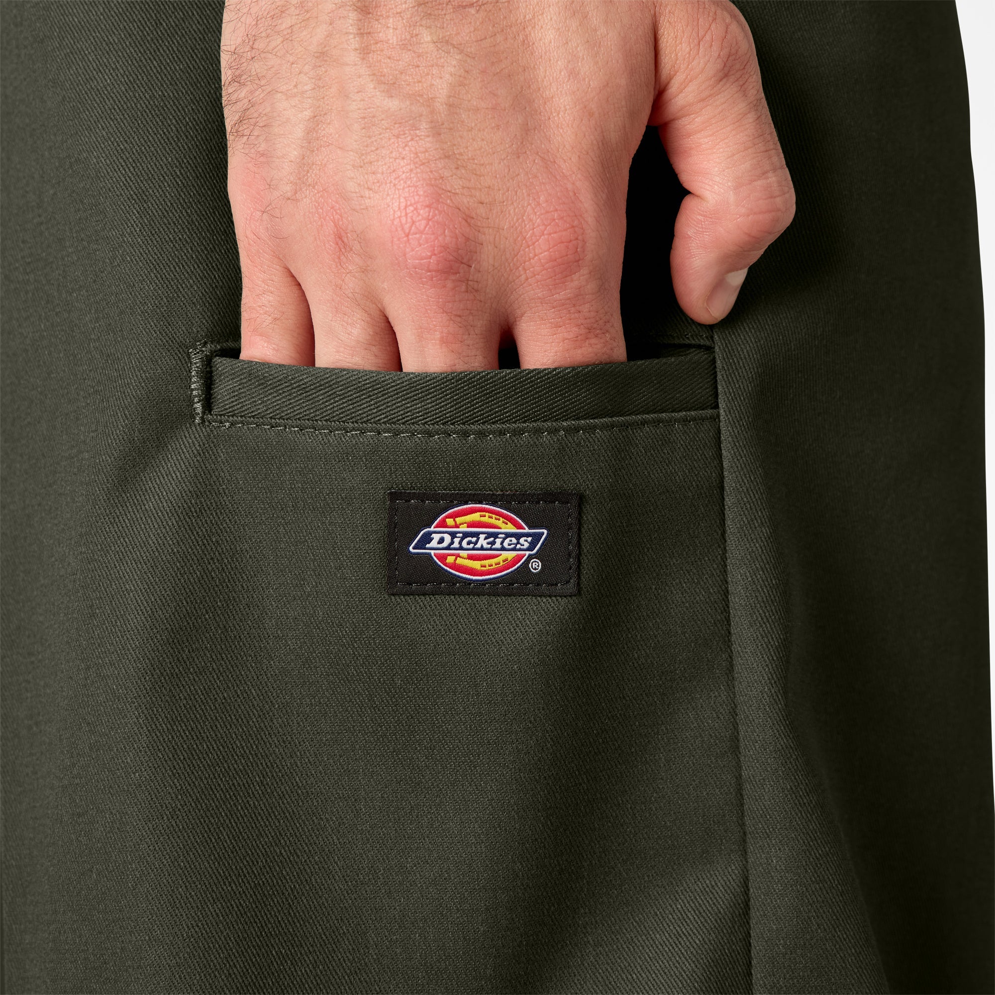 "Loose Fit Flat Front Work Shorts, 13"""