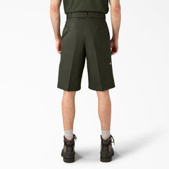 "Loose Fit Flat Front Work Shorts, 13"""