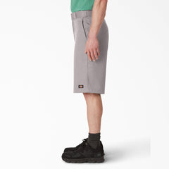 "Loose Fit Flat Front Work Shorts, 13"""