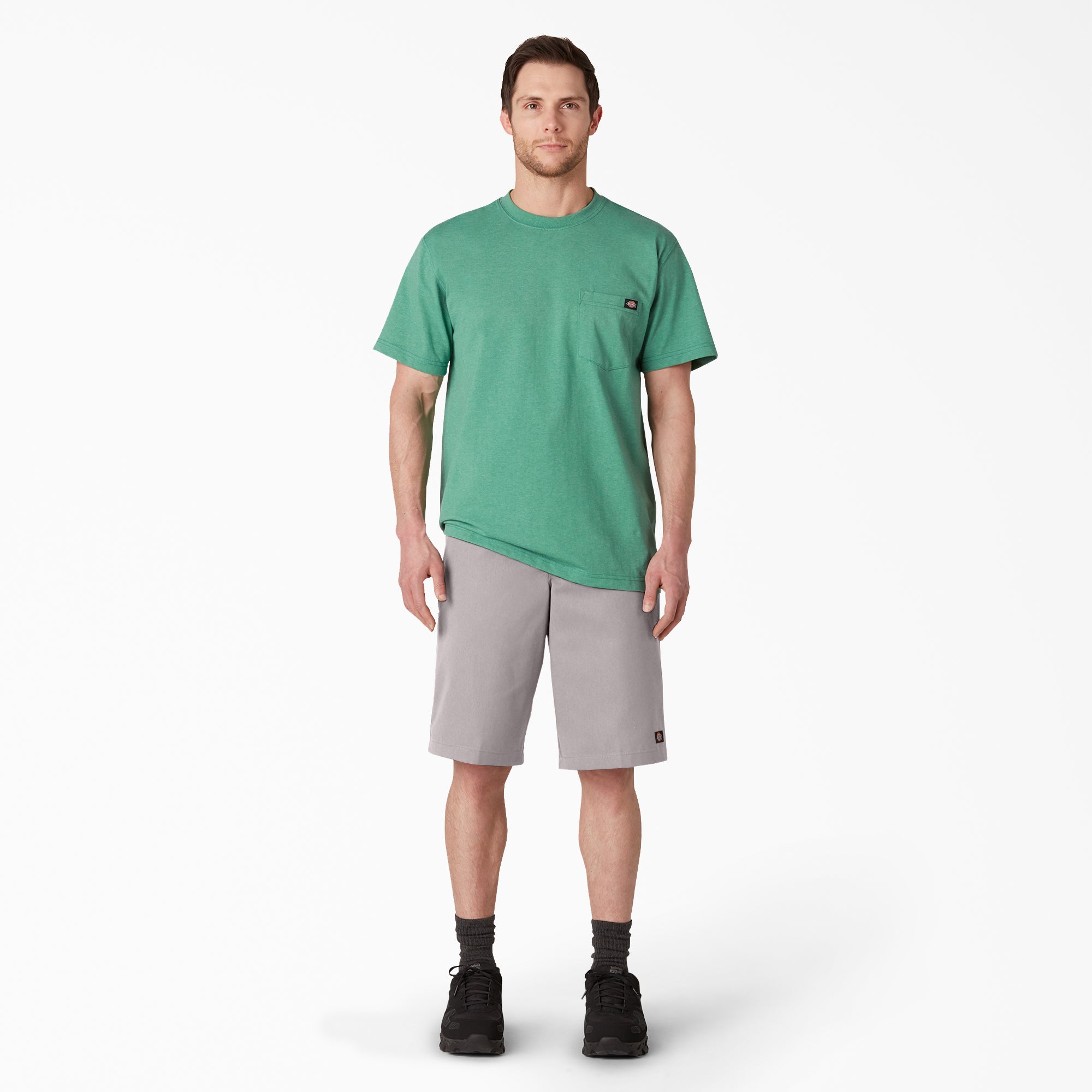 "Loose Fit Flat Front Work Shorts, 13"""