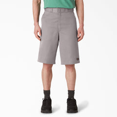 "Loose Fit Flat Front Work Shorts, 13"""